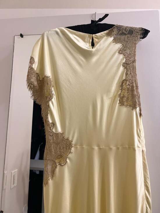 A.L.C. Alessia Satin and Lace Handkerchief Hem Maxi Dress - Picture 9 of 11